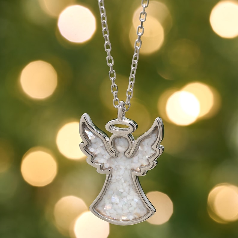 Mother of Pearl Angel Necklace