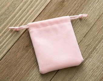 Pink Velvet Jewelry Bag, Jewelry Pourch, Jewelry Bag  display picture 3