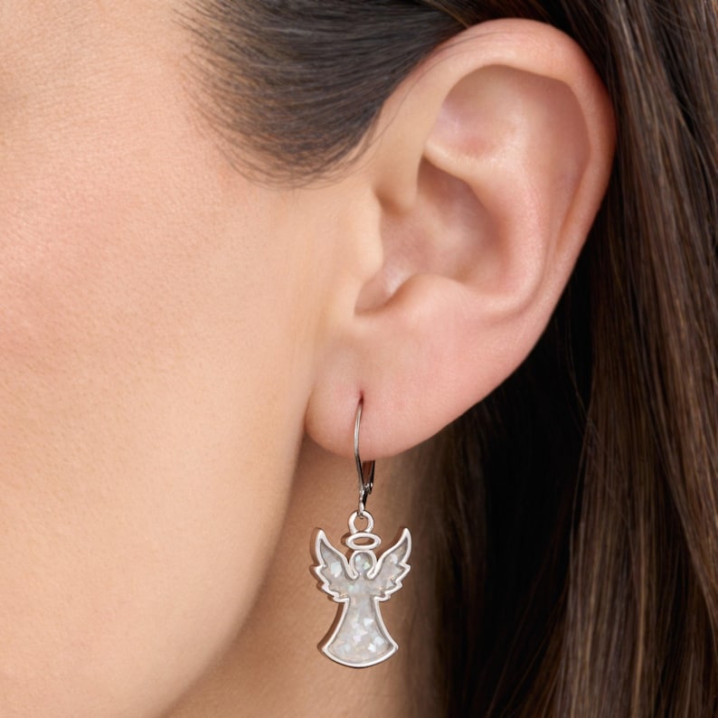1-872 Mother of Pearl Angel Earrings
