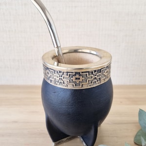 Imperial Leather Mate Cup: Argentinian Alpaca Trim, Stainless Steel Bombilla