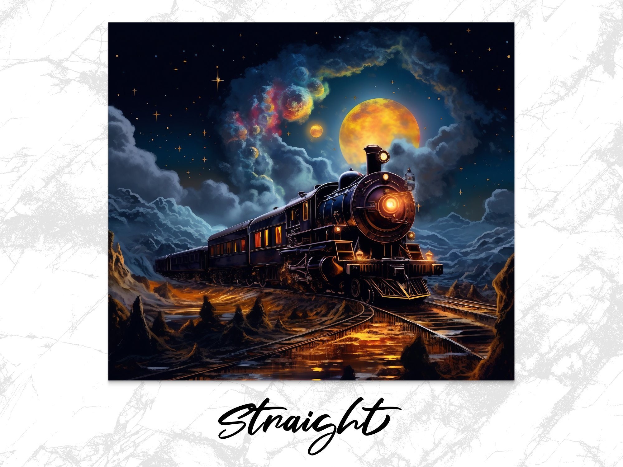 Steam Engine Train 20 Oz Skinny Tumbler Sublimation Design, Straight ...