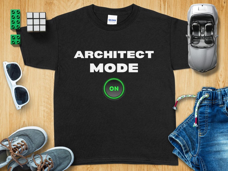 Men's Architect Mode ON Tshirt, Funny Architect Gift, Graphic Tee for