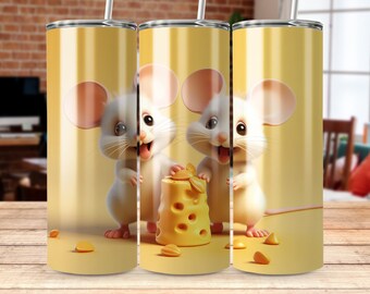 Cute mice 20 oz Skinny Tumbler Sublimation Design, Straight & Tapered Wrap, Tumbler Wrap, Tumbler Png, Instant Download