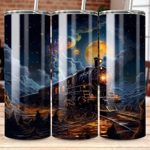 Steam Engine Train 20 oz Skinny Tumbler Sublimation Design, Straight & Tapered Wrap, Tumbler Wrap, Tumbler Png, Instant Download