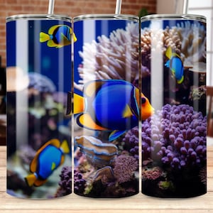 royal blue tang fish 20 oz Skinny Tumbler Sublimation Design, Straight & Tapered Wrap, Tumbler Wrap, Tumbler Png, Instant Download