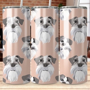 Fun Schnauzer Dog Pattern Tumbler Wrap Design for Crafting, DIY Projects, and Gifts