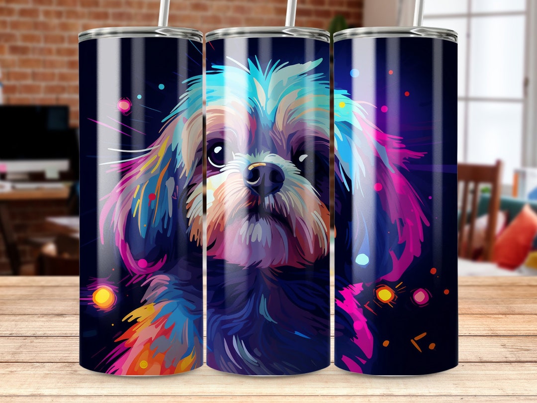 Shih Tzu Dog Portrait 20oz Tumbler Sublimation Design (digital Download ...