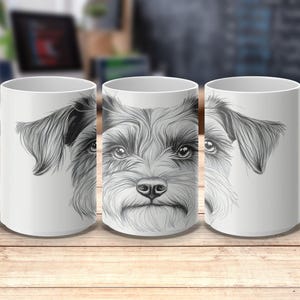 Cute Dog Coffee Mug Wrap Design for 11oz and 15oz Mugs, Digital Download, Dog Lover Gift, Custom Mug Print, Pet Portrait Mug Wrap