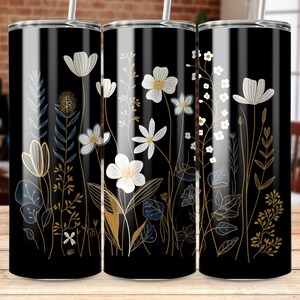 Wildblumen 20 oz Skinny Tumbler Sublimation Design, Straight & Tapered Wrap, Tumbler Wrap, Tumbler Png, Instant Download