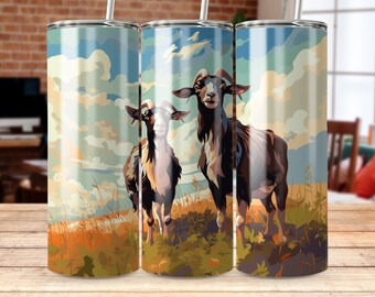 Goats Tumbler Sublimation Design: 20 oz Skinny Wrap (Digital Download)