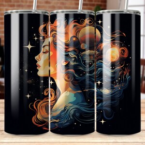 celestial image 20 oz Skinny Tumbler Sublimation Design, Straight & Tapered Wrap, Tumbler Wrap, Tumbler Png, Instant Download