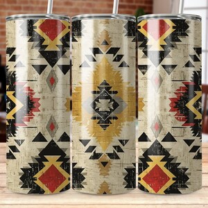 Tribal patroon beker wrap digitale download, kleurrijk boho-ontwerp om te knutselen