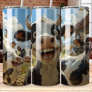 cow selfie 20 oz Skinny Tumbler Sublimation Design, Straight & Tapered Wrap, Tumbler Wrap, Tumbler Png, Instant Download