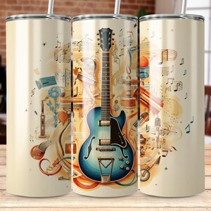 Old School Music Tumbler Sublimation Design: Straight & Tapered Wrap (PNG Digital Download)