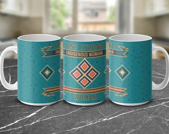 Indigenous Woman Mug Wrap: Tribal Pattern Design (Digital Download)