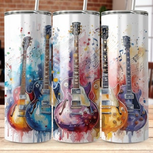 electric guitars 20 oz Skinny Tumbler Sublimation Design, Straight & Tapered Wrap, Tumbler Wrap, Tumbler Png, Instant Download