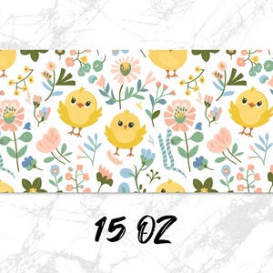 Cute Bird Floral Coffee Mug Wrap, Mug Wrap Designs for 15oz and 11oz, Printable Digital Mug Wrap, Bird and Flowers Mug Wrap Art image 4