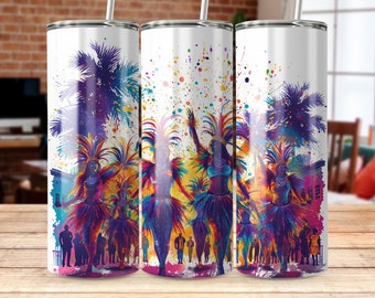 Mardi Gras Tumbler Sublimation Design: 20 oz Straight & Tapered Wrap (PNG Digital Download)