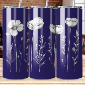 Wildblumen 20 oz Skinny Tumbler Sublimation Design, Straight & Tapered Wrap, Tumbler Wrap, Tumbler Png, Instant Download