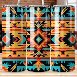 Southwest Tumbler Sublimation Design: 20 oz Straight & Tapered Wrap (Digital Download)