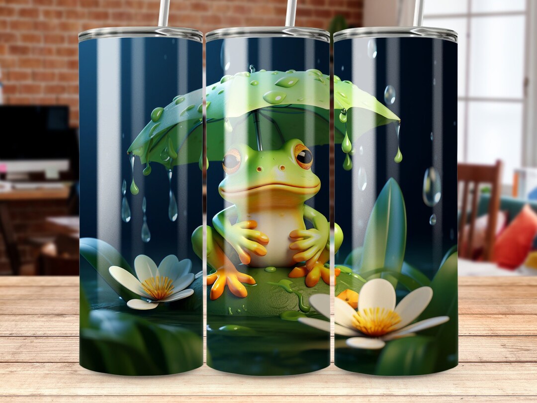 3d Cute Frog 20 Oz Skinny Tumbler Sublimation Design, Straight ...