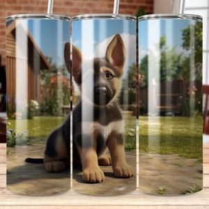 german shepard 20 oz Skinny Tumbler Sublimation Design, Straight & Tapered Wrap, Tumbler Wrap, Tumbler Png, Instant Download