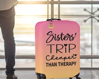 Sisters' Trip Suitcase Luggage Cover and Luggage Tag Set