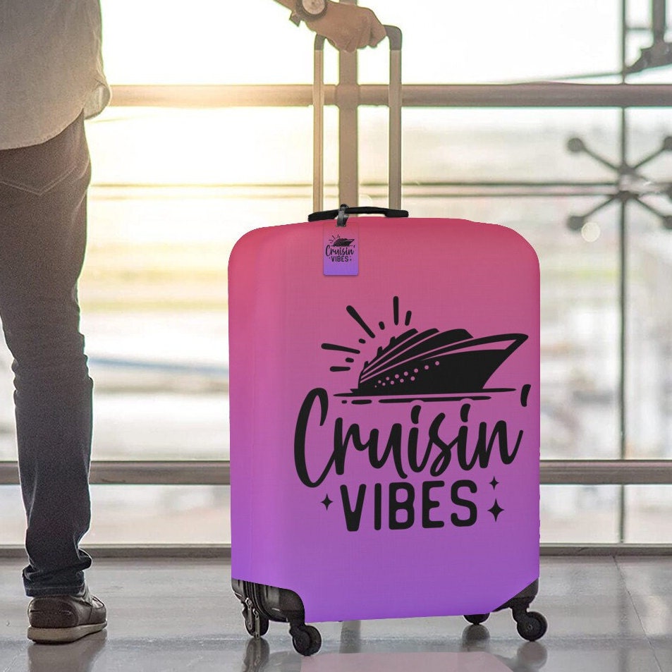 Cruisin Vibes Luggage Cover, Vacation Luggage Cover