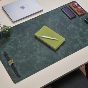 Large Leather Mousepad, Leather Desk Accessories, Office Desk Mat, Leather Desk Pad, Birthday Gift, Gift for Him