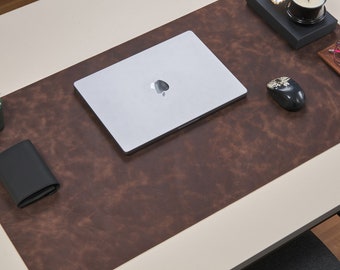 Leather Desk Pad, Large Leather Desk Mat, Leather Desk Blotter - Premium Office Essentials -  Father&#39;s Day Gift - Leather Gifts for Him