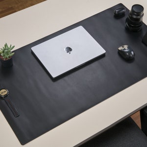 Desk Pad Custom Size Organizer Blotter · Black by Capra Leather