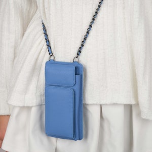 Borsa a tracolla piccola in pelle per donna - Borsa per cellulare, Borsa a tracolla per cellulare - Mini borsa a mano e portafoglio con scomparti per carte