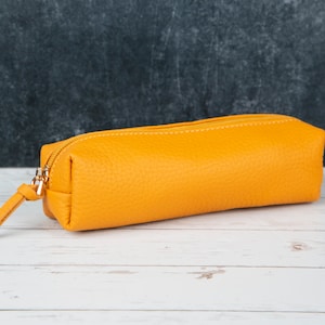 Astuccio in pelle, portapenne con cerniera, astuccio in pelle, astuccio per insegnanti, astuccio per cosmetici, regalo per la mamma, astuccio per matite con cerniera
