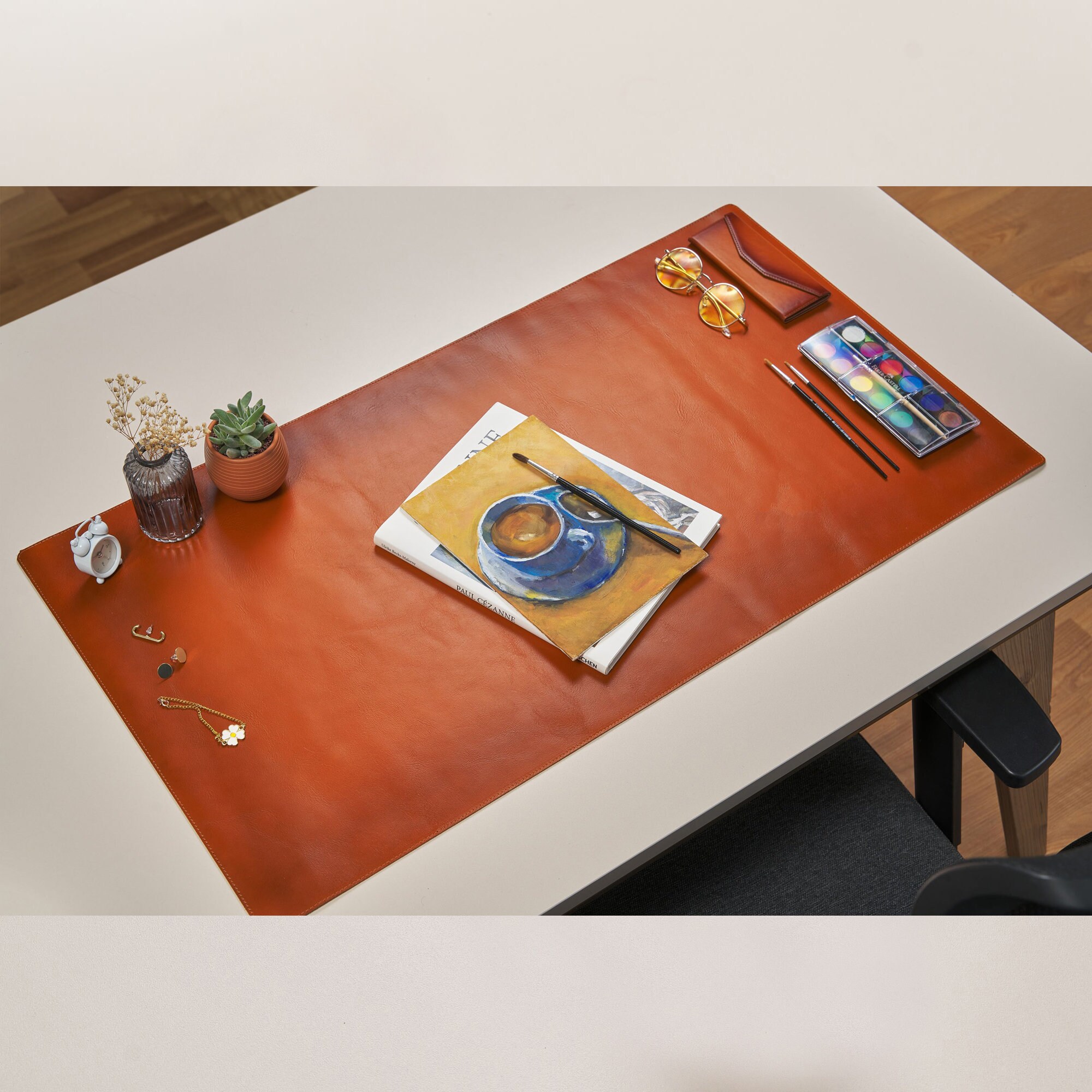 Premium Leather Desk Mat Custom Size Desk Pad Genuine Etsy UK