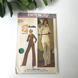 Simplicity 6550 Jiffy Knits Misses Knit Top Pants Sewing Pattern Size 10 Vintage