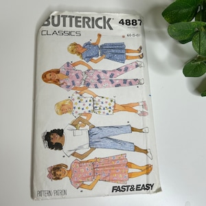 Butterick 4887 Girls&#39; Top Pants Shorts Skirt Sewing Pattern Size 4 5 6 UNCUT