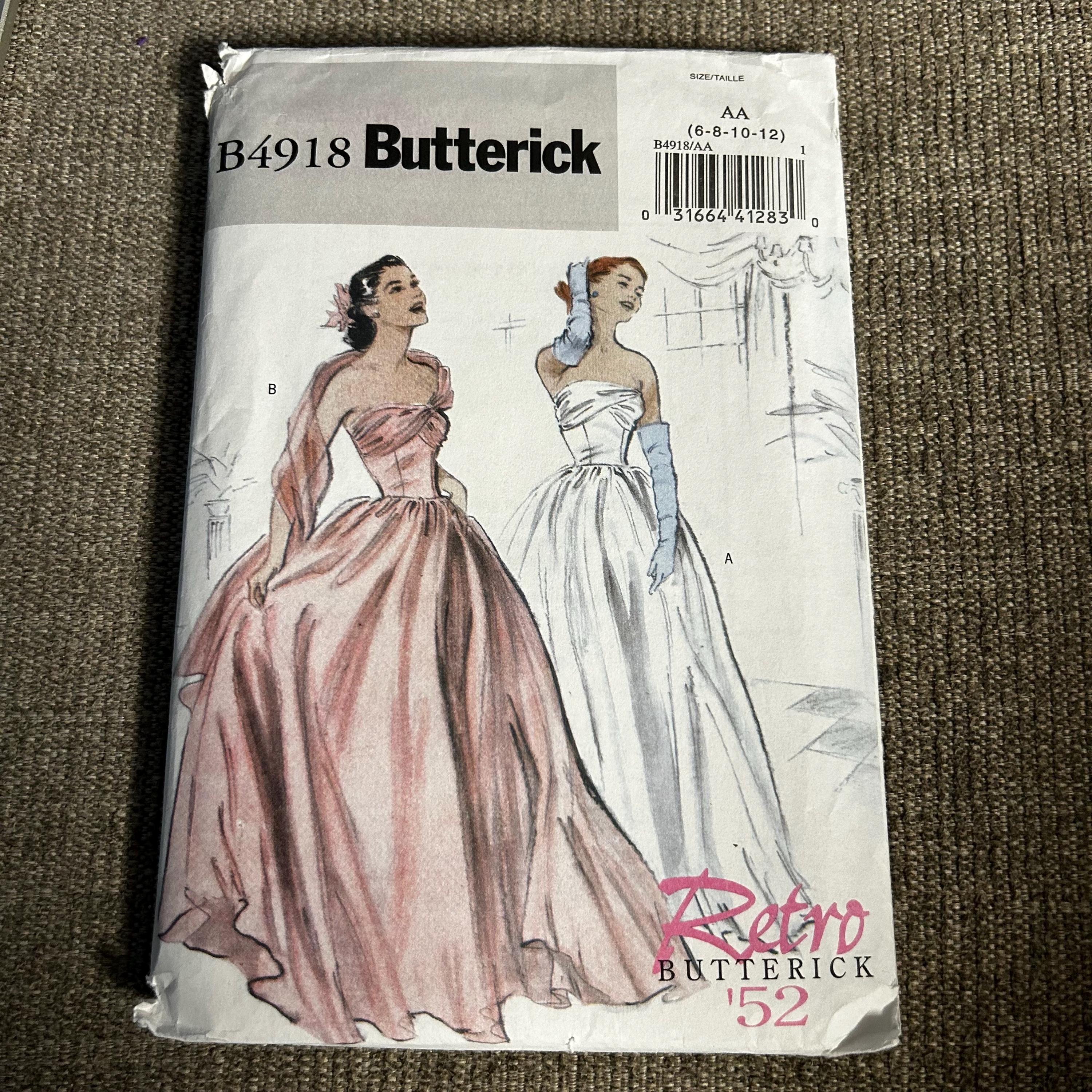 ヴィンテージ　メルスリー Butterick 1952 Retro UNCUT B4918 Sewing Pattern Misses