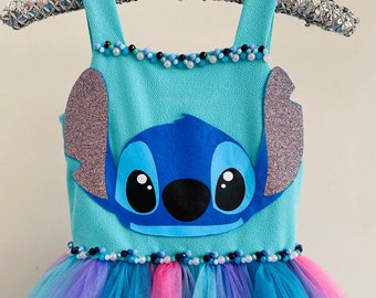 Enchanting Stitch Tutu dress : Custom Tulle Dress for Girls Stitch dress / stitch /Disney outfit /lilo stitch inspired/