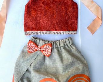 Moana luxe/Moana outfit voor verjaardag/Moana JURK/prinses verjaardag/Halloween/baby meisje verjaardag/meisje kleding/Moana kostuum