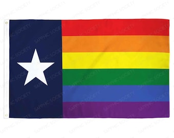 Flaga Texas Gay Pride 3'x5' LGBTQ do wewnątrz i na zewnątrz, wodoodporna, poliestrowa flaga, TX Gay Lesbian Pride Festival, tęczowa flaga LGBTQIA+