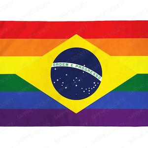 Brazil Gay Pride Flag 3&#39;x5&#39; LGBTQ Indoor Outdoor Waterproof Poly Flag Brazilian Gay Lesbian Pride Festival Rainbow Flag LGBTQIA+