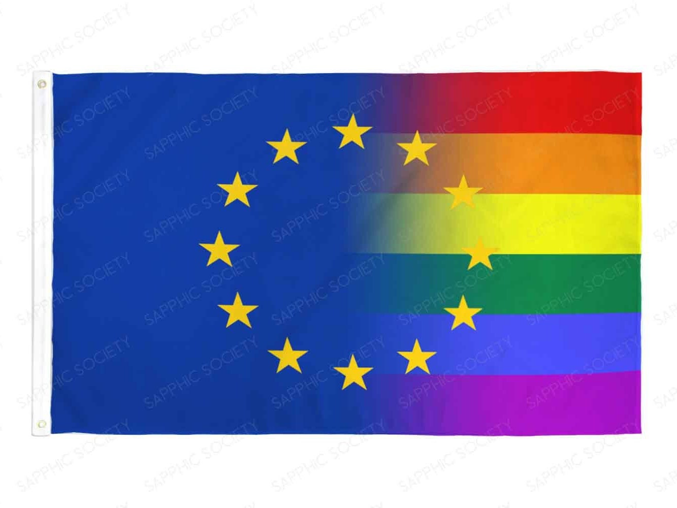 European Union Pride Flag EU 3'x5' LGBTQ Indoor Outdoor Waterproof Gay  Lesbian Pansexual Pride Festival Rainbow Flag Europe LGBTQIA+ - Etsy