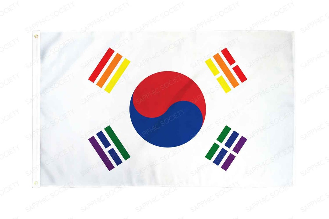 South Korea Gay Pride Flag 3'x5' LGBTQ Indoor Outdoor Waterproof Poly ...