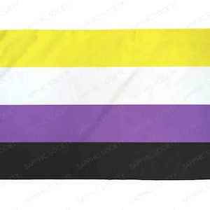 Nonbinary Pride Flag 3&#39;x5&#39; LGBTQ Indoor Outdoor Waterproof Polyester enby Queer Flag Gay Queer Pride Festival Rainbow Flag LGBTQIA+