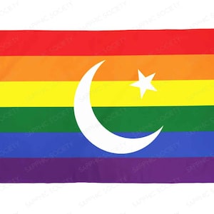 Arab Gay Pride Flag 3'x5' LGBTQ Indoor Outdoor Waterproof Poly Flag Muslim Gay Lesbian Pride Festival Rainbow Flag LGBTQIA+