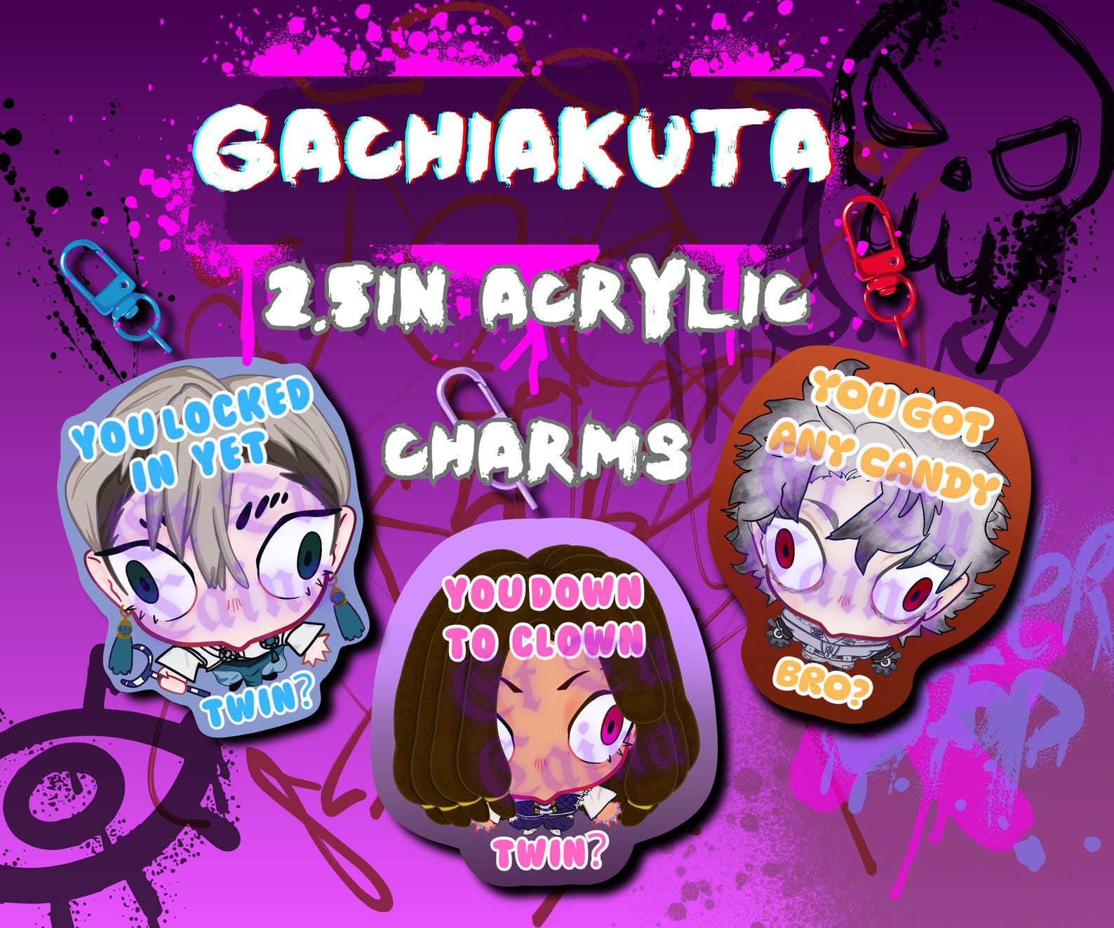 Zanka Lock In Gachiakuta Keychains | Jabber | Zanka | Rudo | Fu | Janka | Amo | Semiu ...