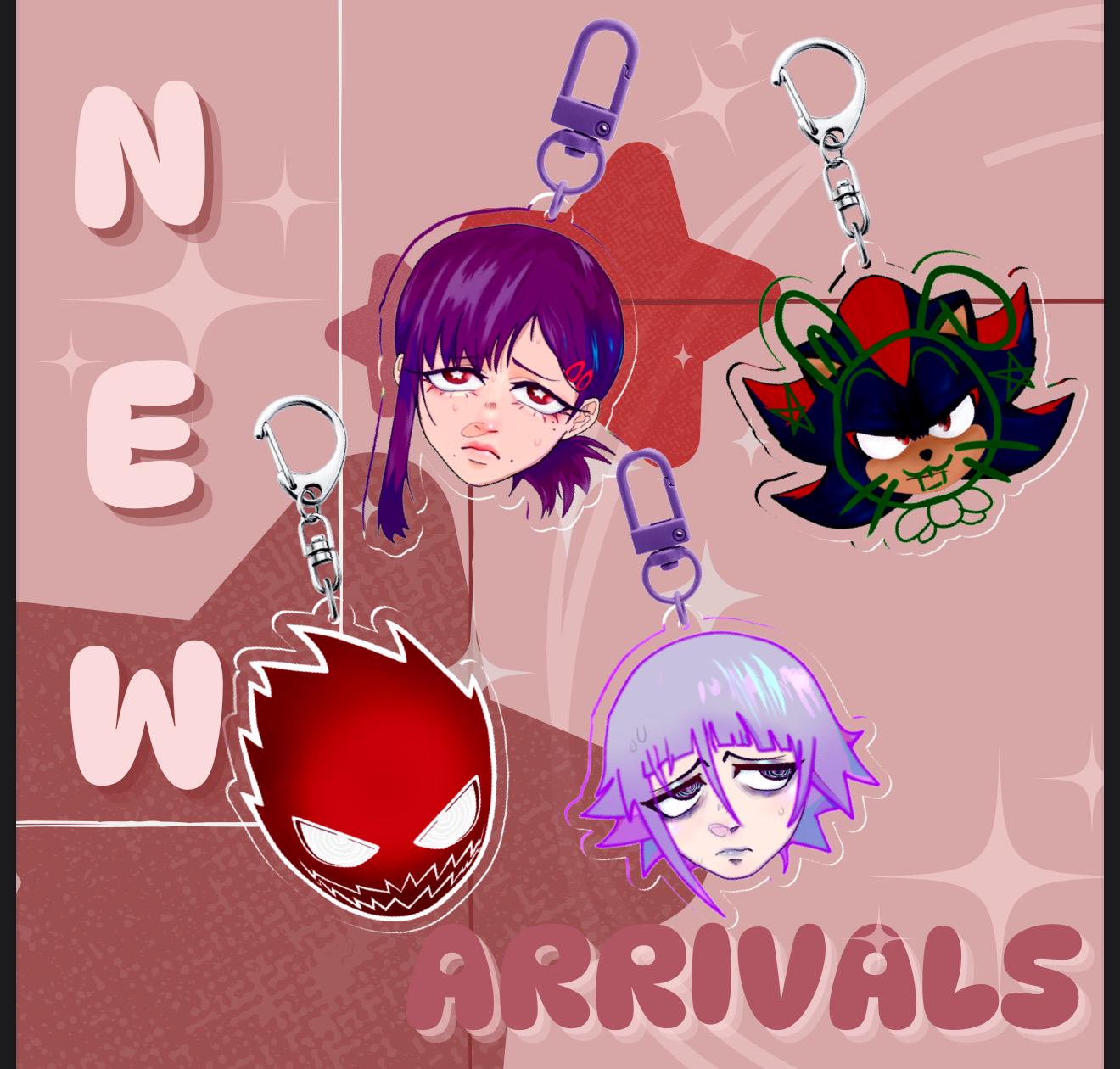 Anime Acrylic Keychain Charms | Kobeni Chainsaw man | Crona Soul Eater | Red sharp teeth Fire