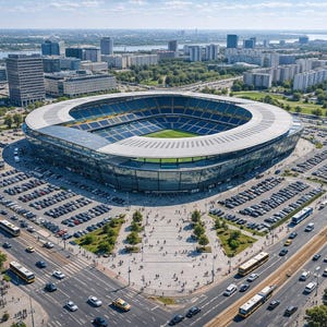 Soccer Stadium / Football Ground & Field SketchUp Model + 3D Rendering Exterior Sports Architecture