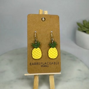 Pineapple Earrings, Pineapple Dangles, Fruit Earrings, Earrings for Summer