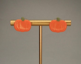 Pumpkin Stud Earrings, Earrings for Halloween, Earrings for Fall, Statement Earrings